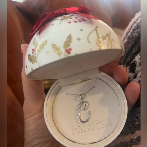 Macy's Jewelry - Macys “C” necklace STERLING SILVER LAB CREATED SAPPHIRE